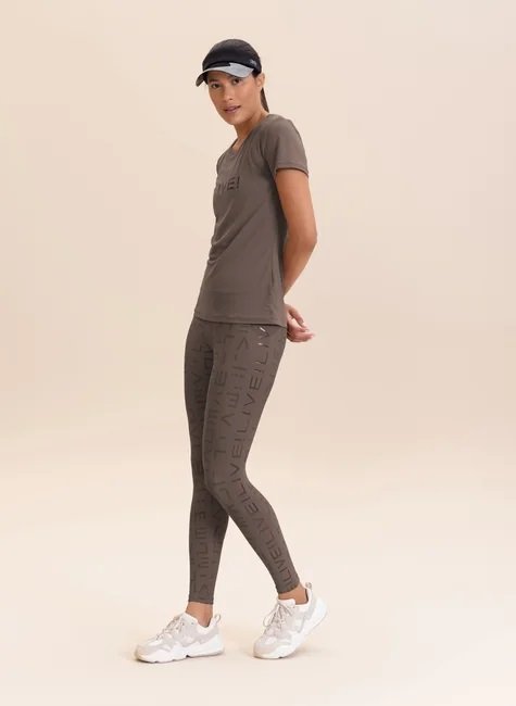 Calça legging feminina marrom para academia