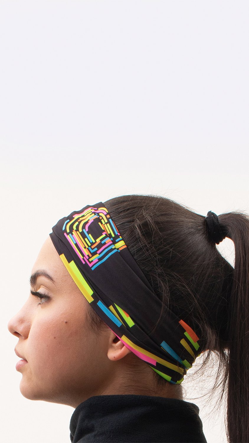 Bandana HUPI Run Colors Preto Bandana HUPI Run Colors Preto