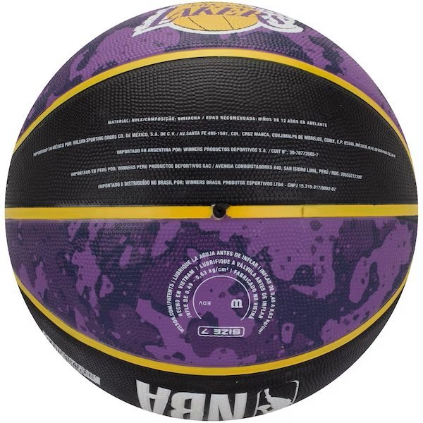 Bola de Basquetebol NBA Team Tribute Lakers Tamanho 7 Violeta