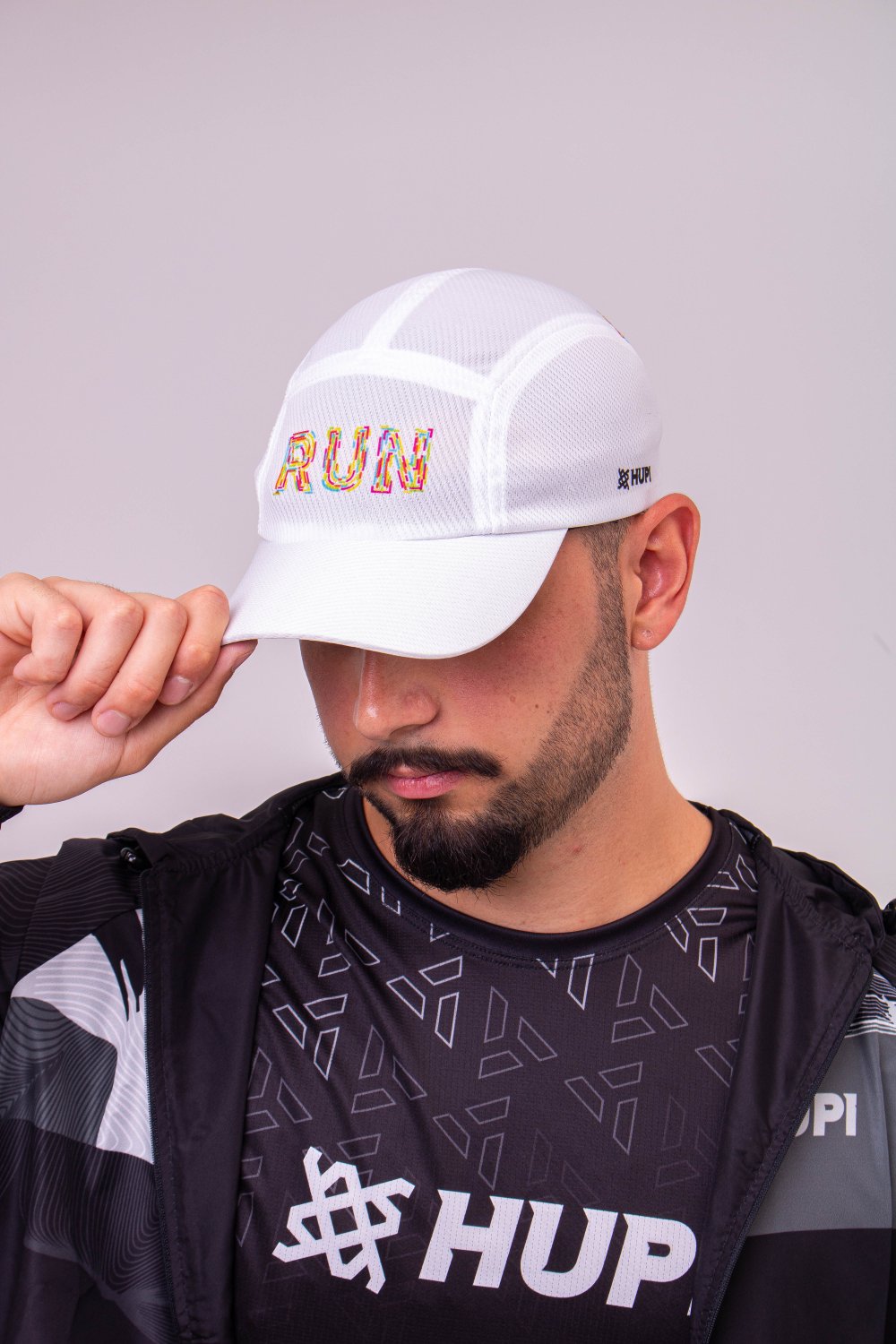 Boné para Corrida HUPI Run Colors Branco Boné para Corrida HUPI Run Colors Branco