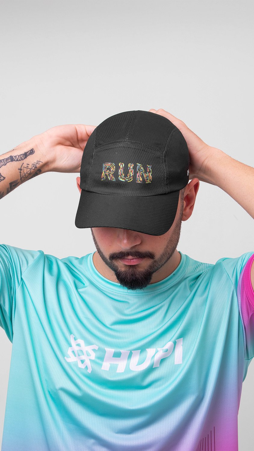 Boné para Corrida HUPI Run Colors Preto
