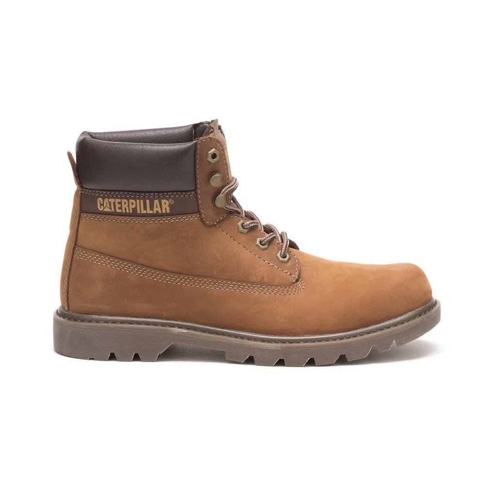 Bota caterpillar marrom com protetor hot sale de pedal