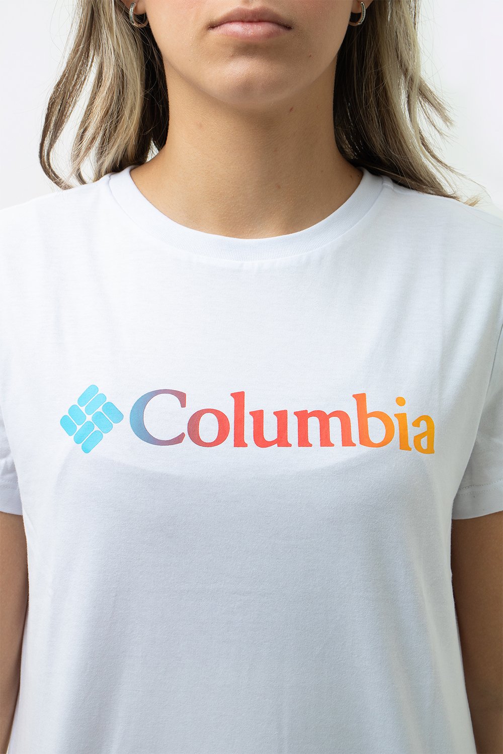Camiseta Feminina Columbia Sun Trek Graphic Branco Camiseta Feminina Columbia Sun Trek Graphic Branco
