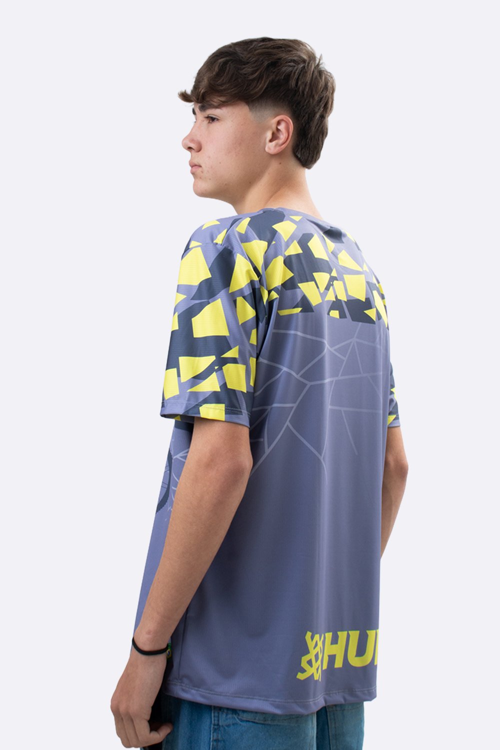Camiseta Masculina HUPI Bike Naja Grafite/Amarelo Camiseta Masculina HUPI Bike Naja Grafite/Amarelo