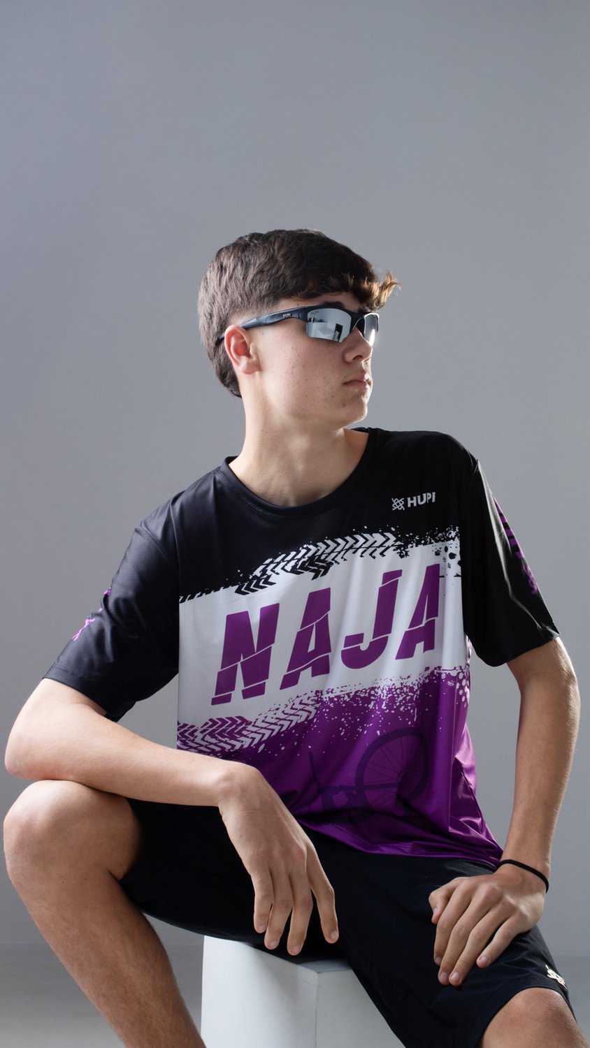 Camiseta Masculina HUPI Bike Naja Preto/Branco Camiseta Masculina HUPI Bike Naja Preto/Branco