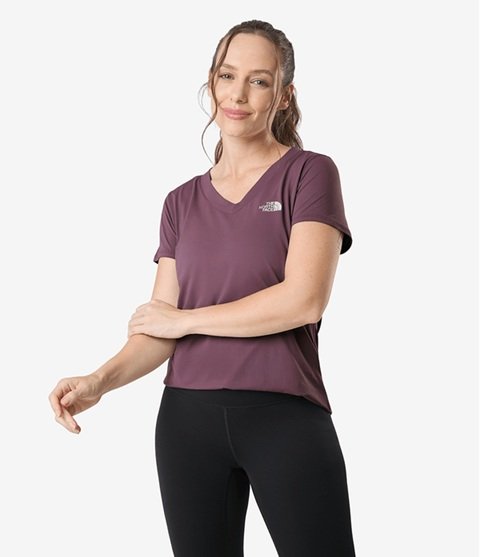 Camiseta The North Face Hyper Tee Crew Cave Feminina Roxa Camiseta The North Face Hyper Tee Crew Cave Feminina Roxa