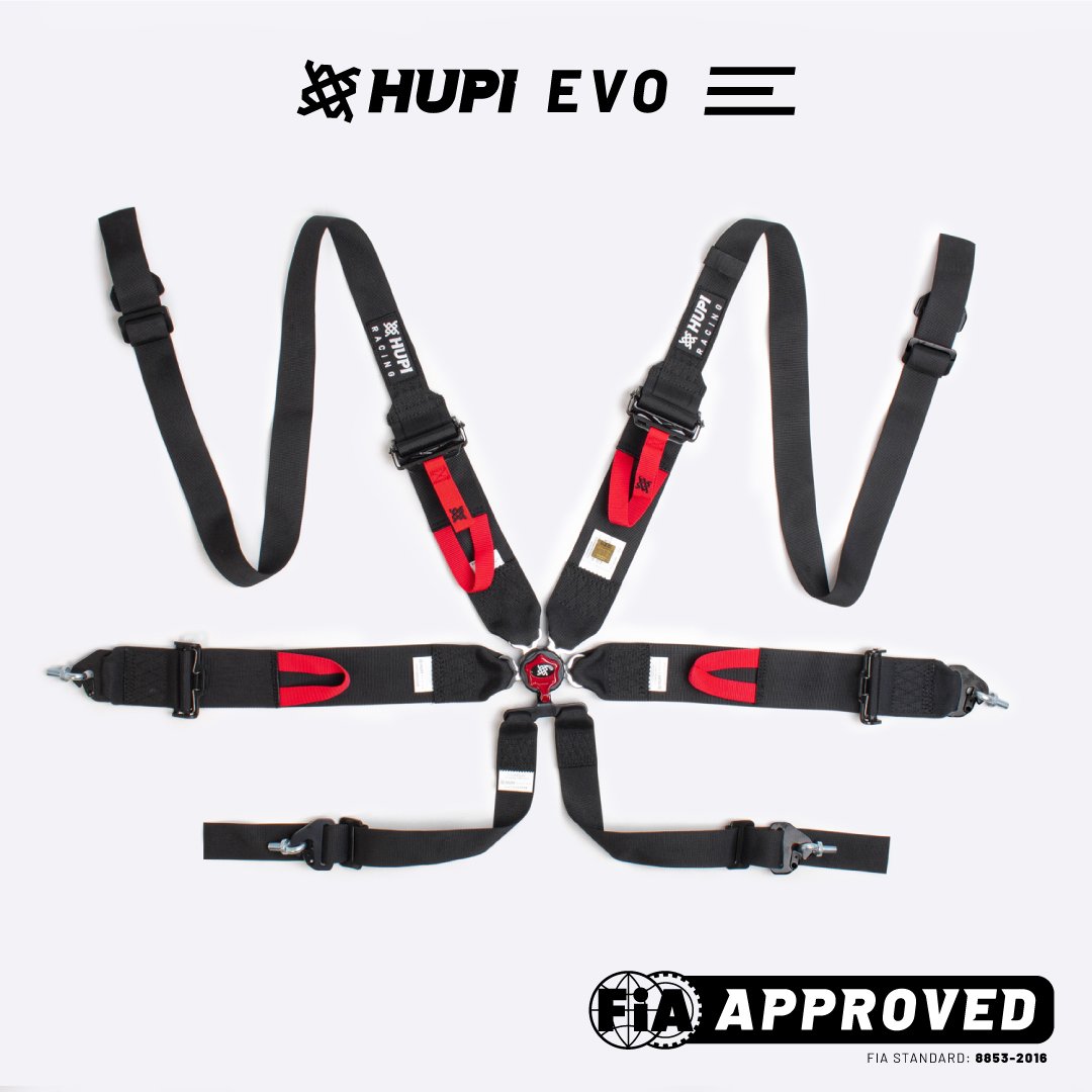 Cinto de 6 Pontos HUPI Racing Evo Preto Cinto de 6 Pontos HUPI Racing Evo Preto
