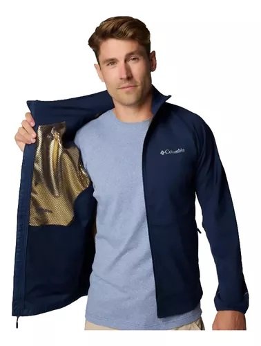 Jaqueta Columbia Canyon Meadows II Softshell Collegiate Azul Masculino Jaqueta Columbia Canyon Meadows II Softshell Collegiate Azul Masculino