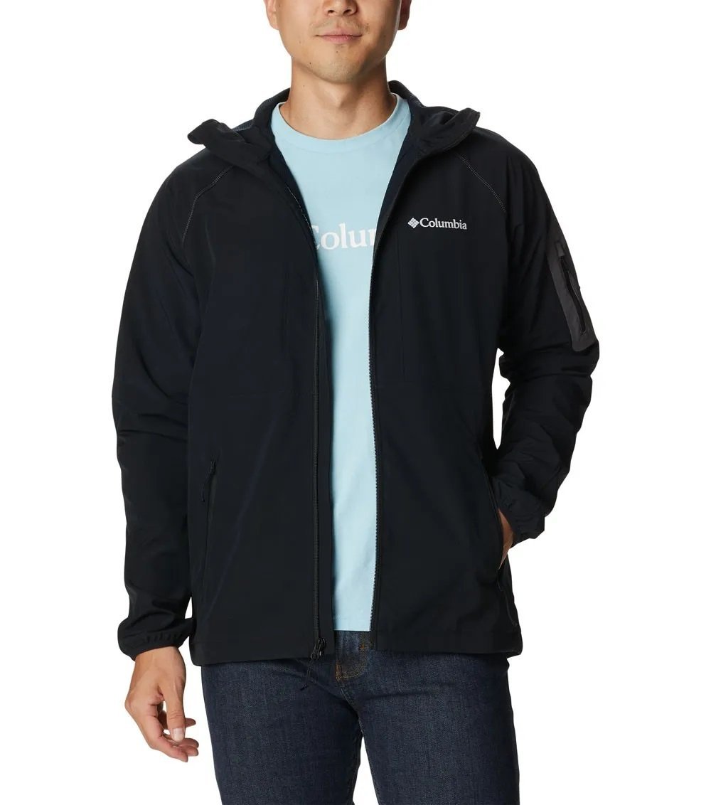 Jaqueta Columbia Tall Heights Hooded Softshell Masculina Preta - HUPI