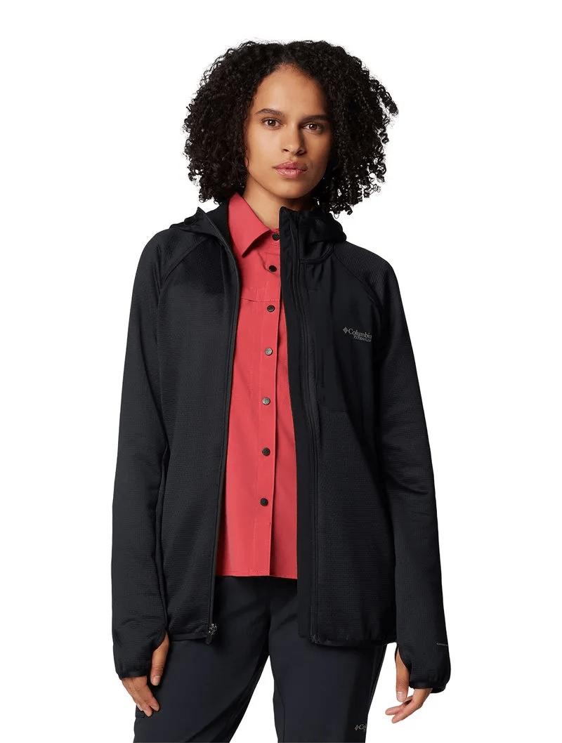 Jaqueta Columbia Feminina Triple Canyon Grid Preta com Capuz Jaqueta Columbia Feminina Triple Canyon Grid Preta com Capuz
