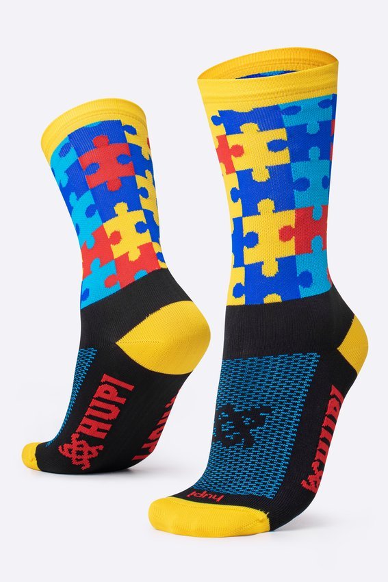 Kit 02 Pares Meia Corrida HUPI TEA Autismo 36-42 Colorido