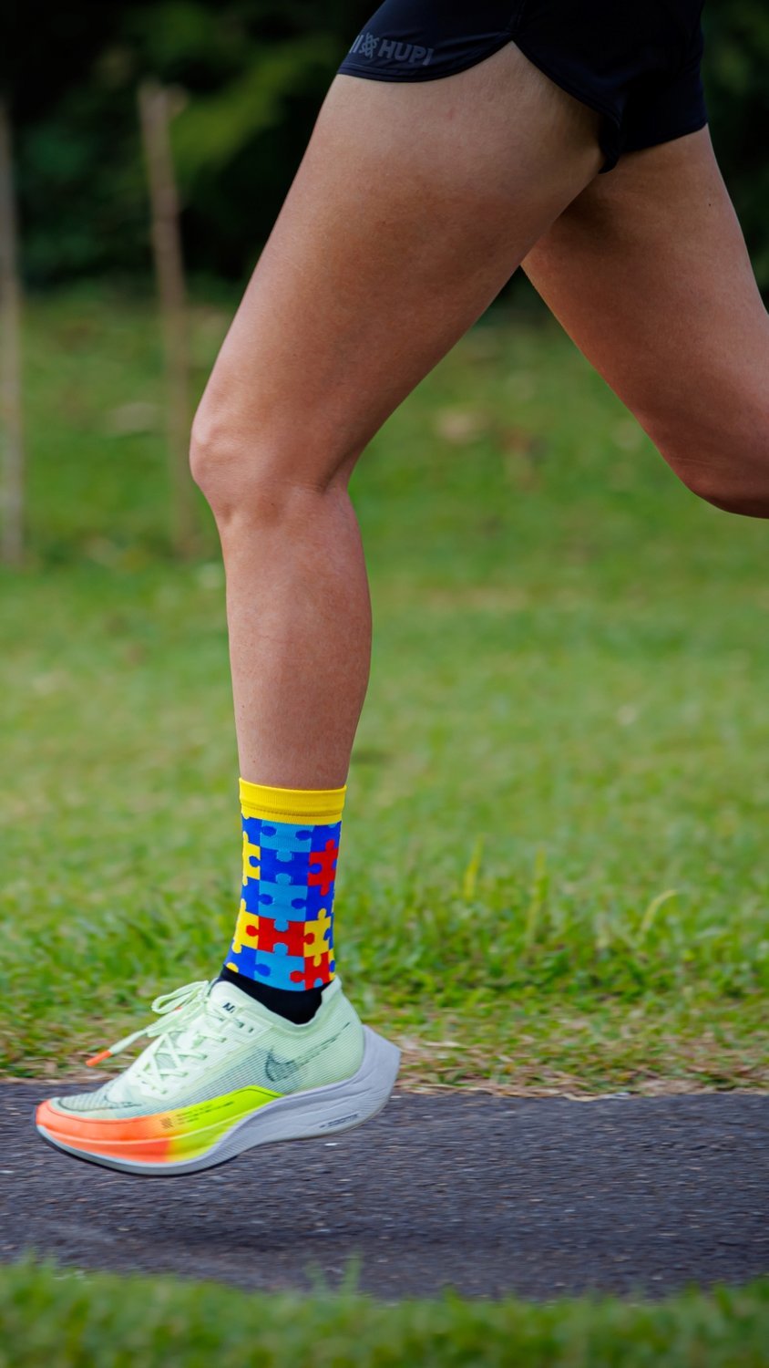 Kit 02 Pares Meia Corrida HUPI TEA Autismo 36-42 Colorido