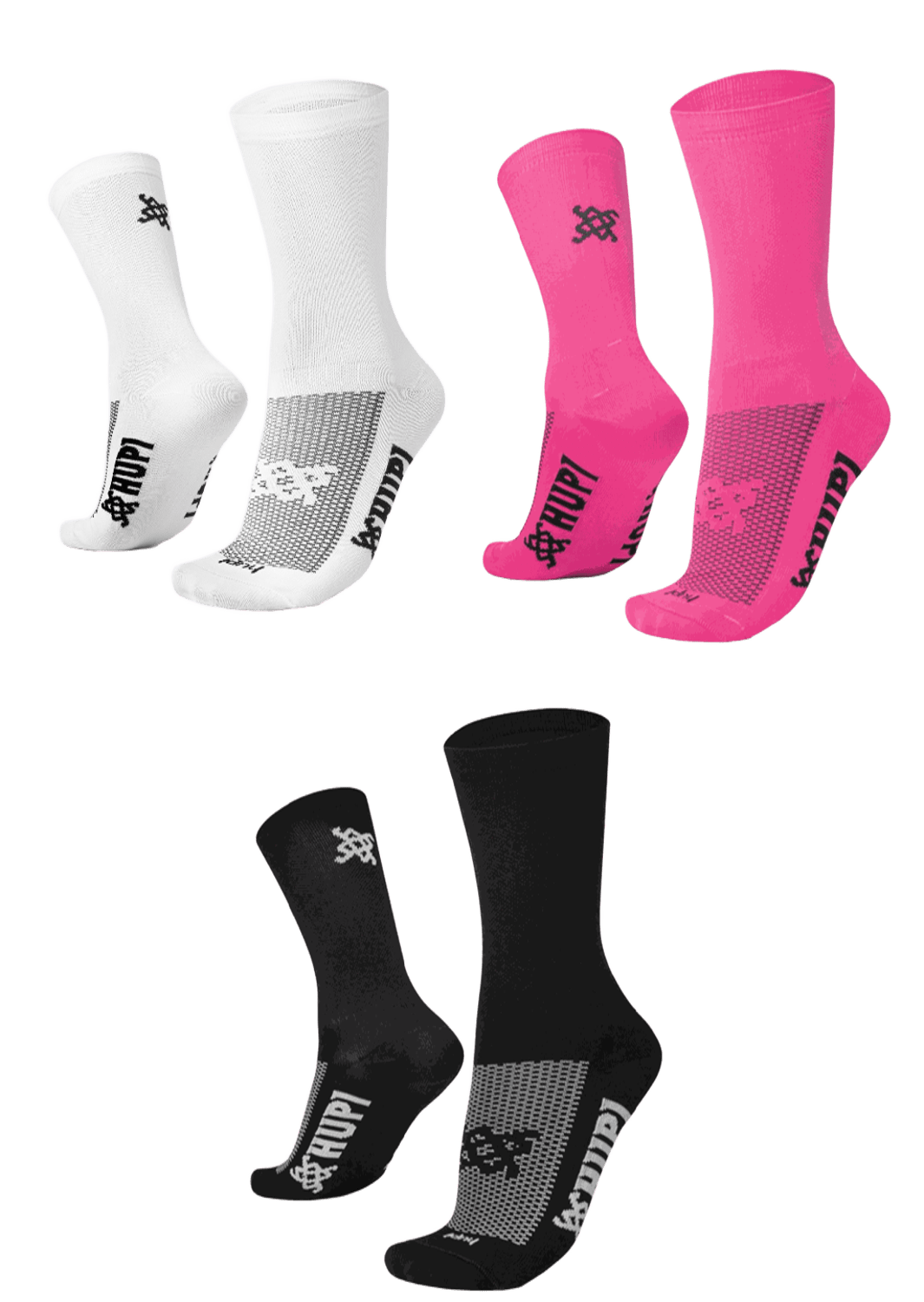 Kit 03 Pares Meia Para Corrida Hupi Lisas Coloridas