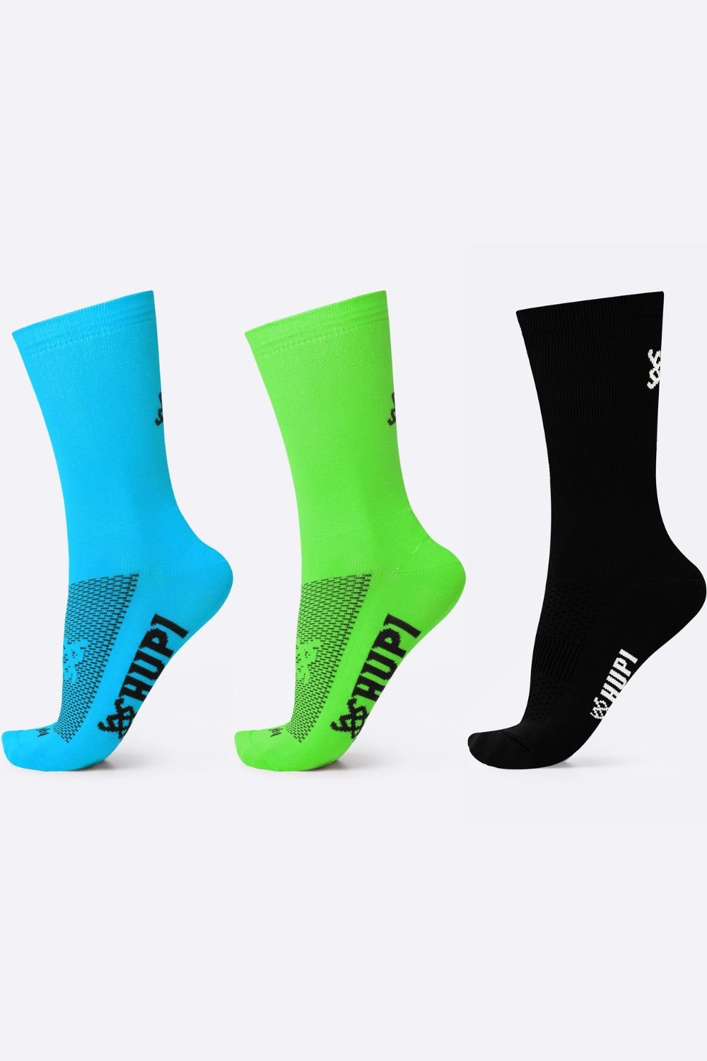 Kit 03 Pares Meia para Corrida HUPI Lisas Coloridas