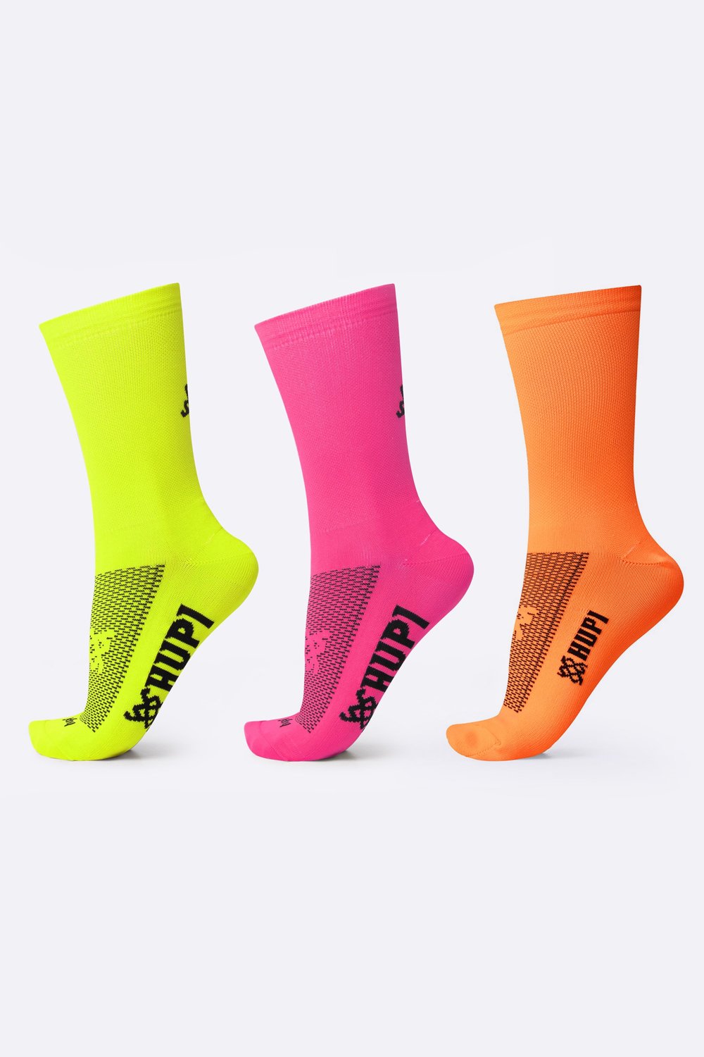 Kit 03 Pares Meia para Corrida HUPI Lisas Coloridas