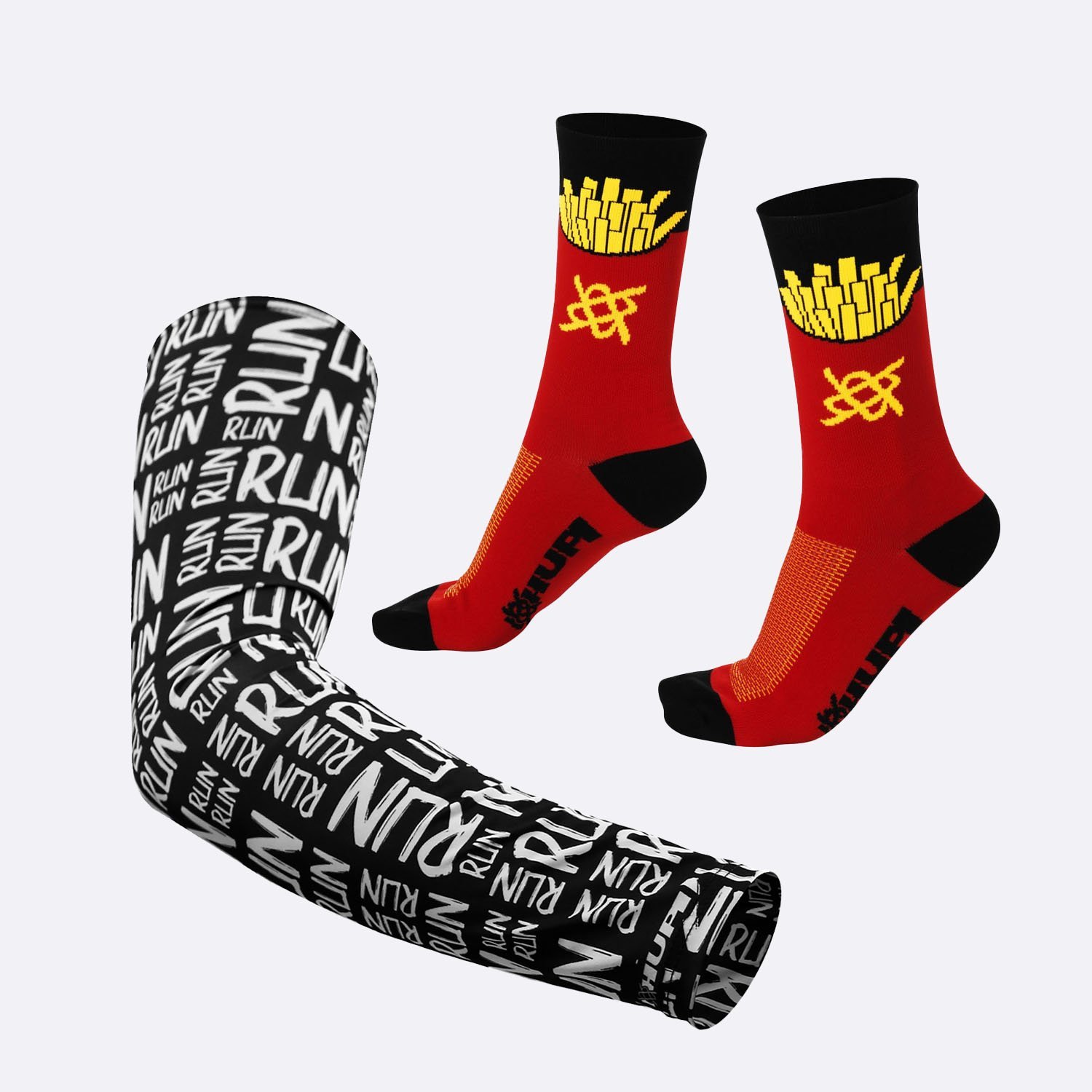 Kit Manguito HUPI Run Preto e Meia Fritas HUPI Kit Manguito HUPI Run Preto e Meia Fritas HUPI