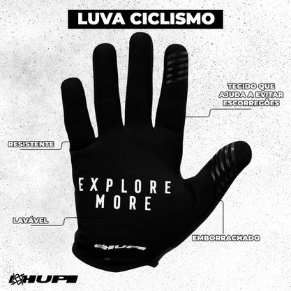 Luva Ciclismo HUPI Dedo Longo Explore Luva Ciclismo HUPI Dedo Longo Explore