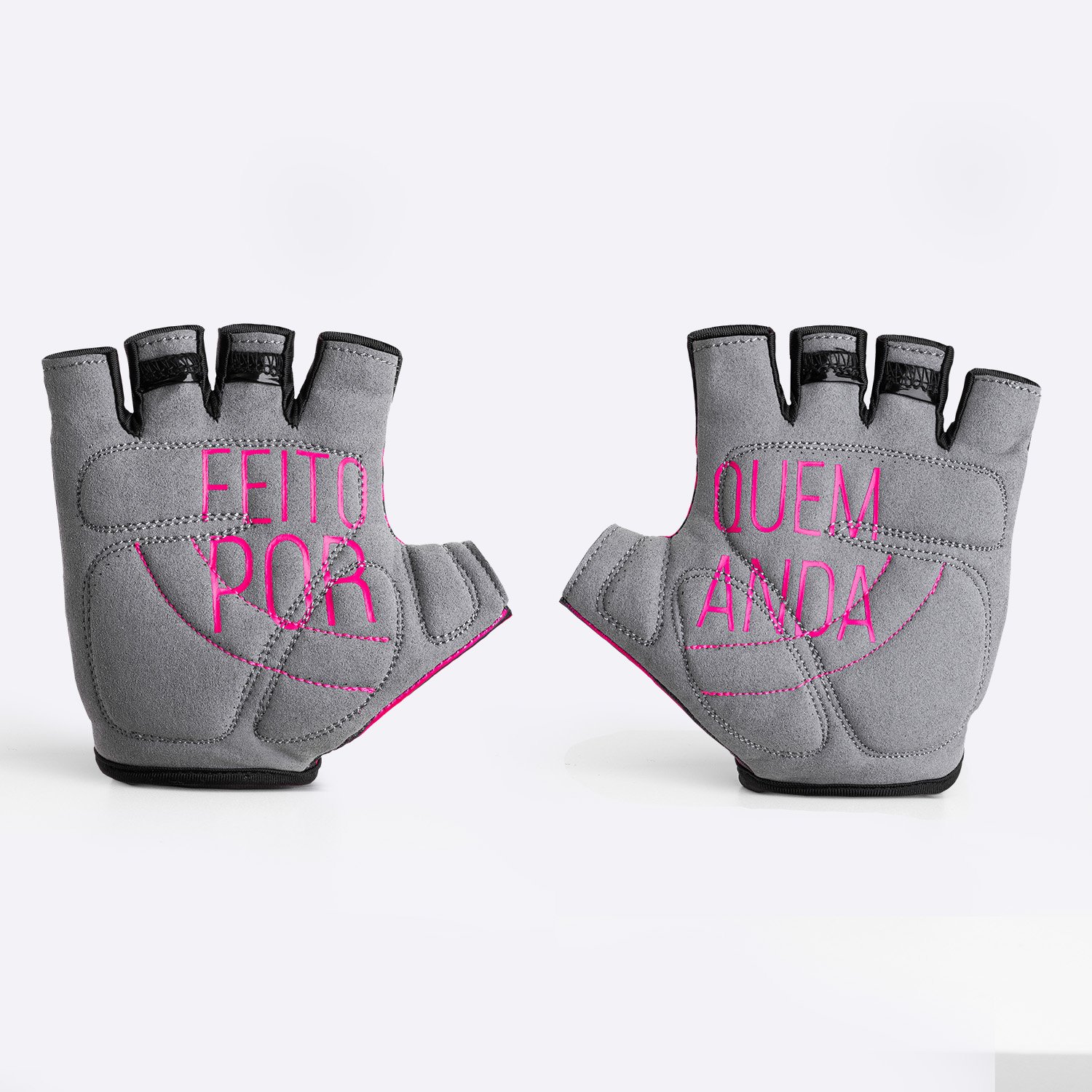 Luva Ciclismo HUPI Eco Dedo Curto Lines Pink Luva Ciclismo HUPI Eco Dedo Curto Lines Pink