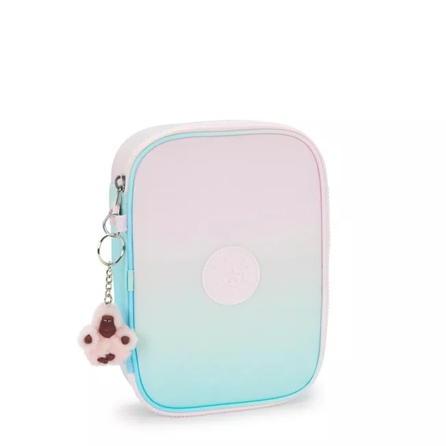 Estojo Kipling 100 Pens Verde e Rosa