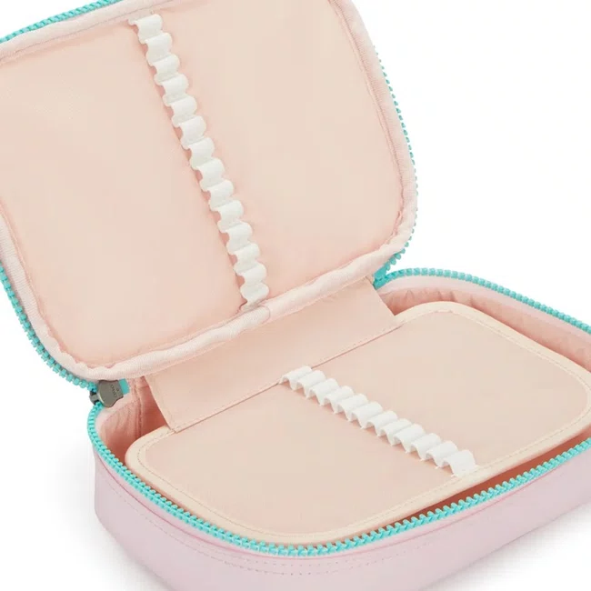 Estojo Kipling 100 Pens Rosa e Azul-Turquesa