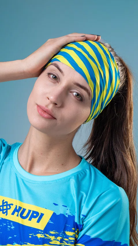 Bandana HUPI - Azul/Amarelo