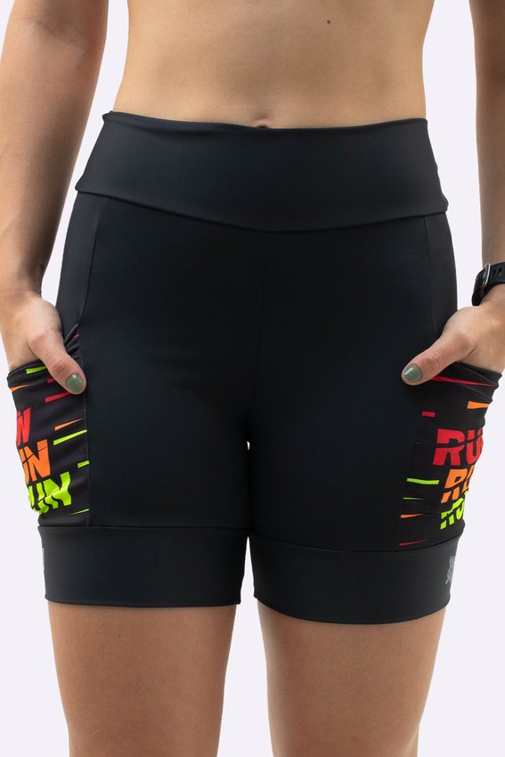 Bermuda Compressão Feminina HUPI Curta Run Run Run
