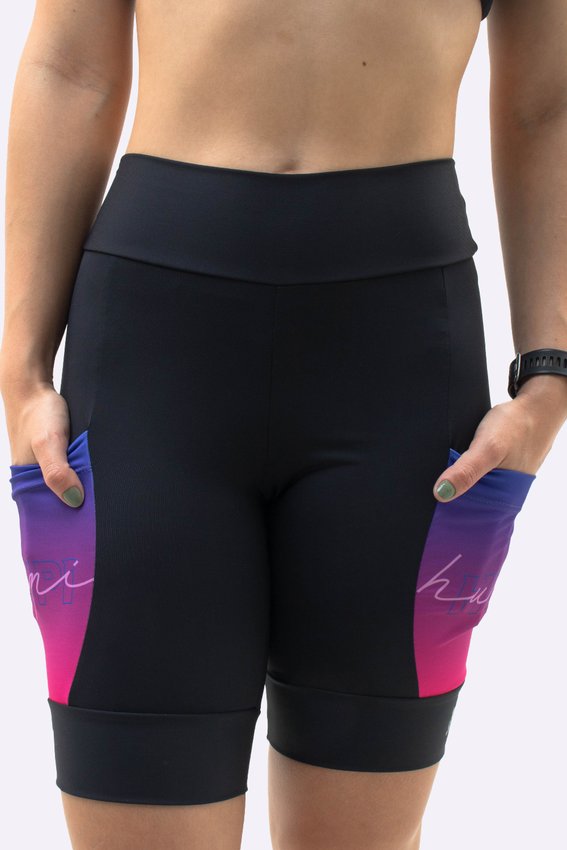 Bermuda Compressão Feminina HUPI Longa Colors Roxo
