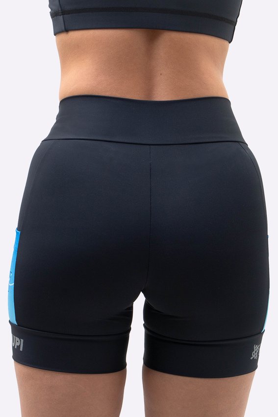 Bermuda Compressão Feminina HUPI Run Curta Colors Azul