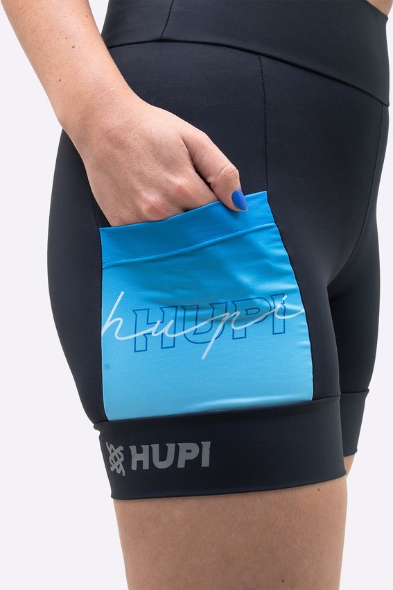 Bermuda Compressão Feminina HUPI Run Curta Colors Azul
