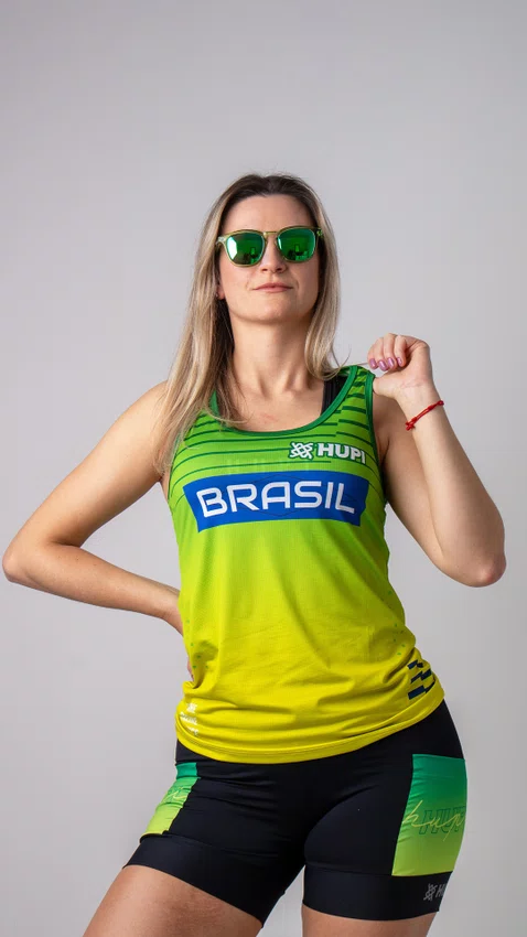 Bermuda Compressão Feminina HUPI Run Curta Colors Verde