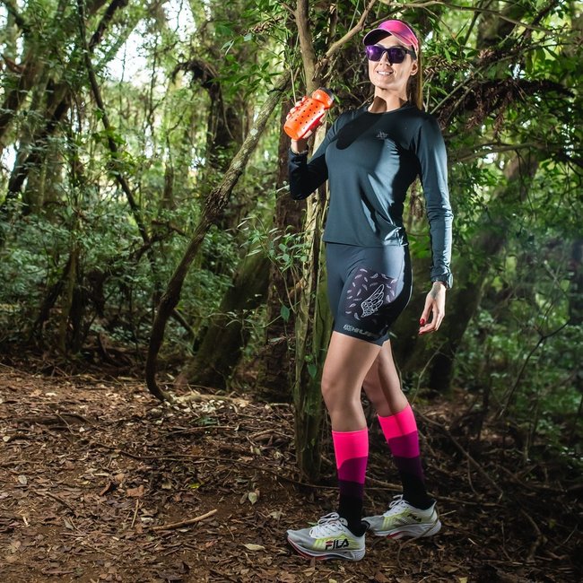 Bermuda de Compressao Feminina Hupi Run Curta Asas