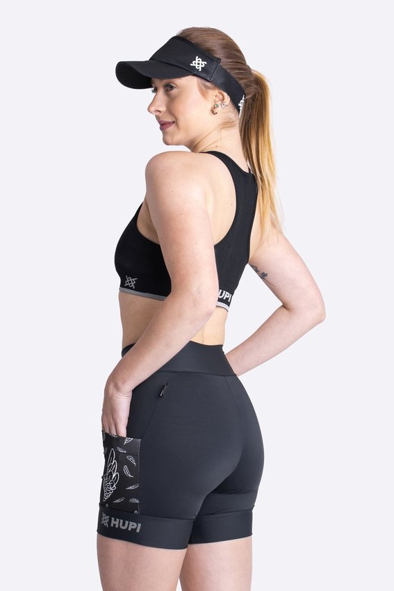 Bermuda de Compressao Feminina Hupi Run Curta Asas