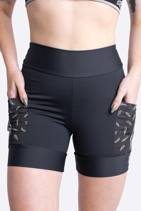 Bermuda de Compressao Feminina Hupi Run Curta Asas