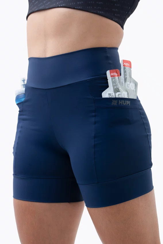Bermuda de Compressão Feminina HUPI Run Curta Azul Marinho