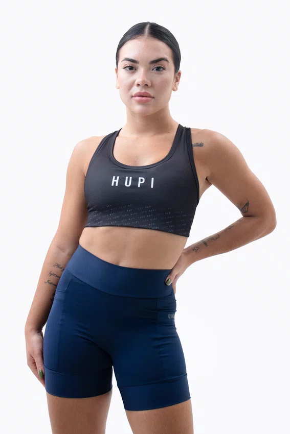 Bermuda de Compressão Feminina HUPI Run Curta Azul Marinho