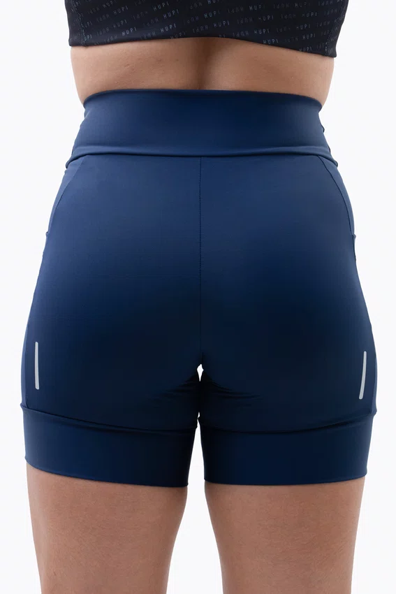 Bermuda de Compressão Feminina HUPI Run Curta Azul Marinho