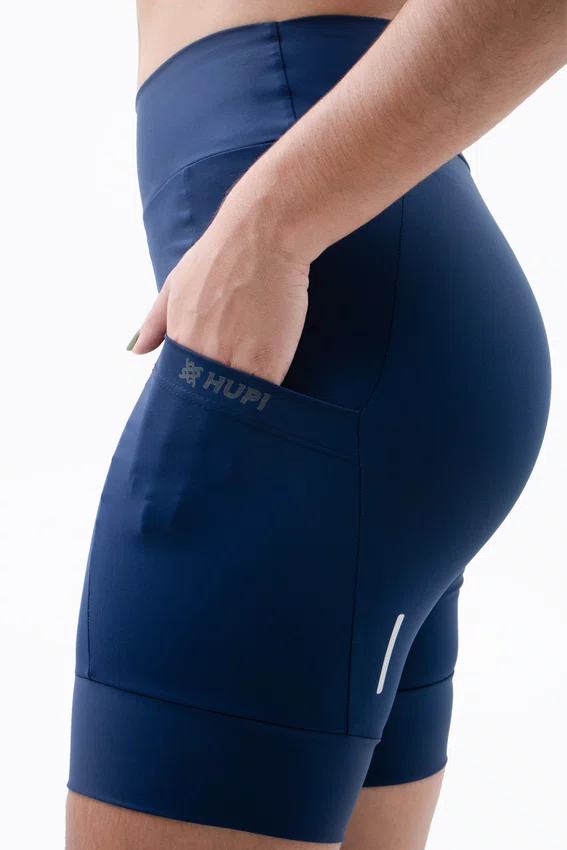 Bermuda de Compressão Feminina HUPI Run Longa Azul Marinho