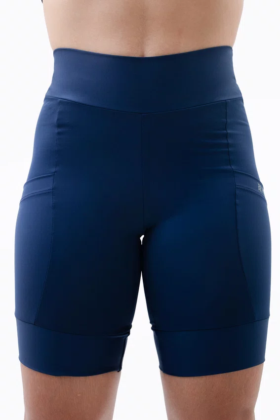 Bermuda de Compressão Feminina HUPI Run Longa Azul Marinho