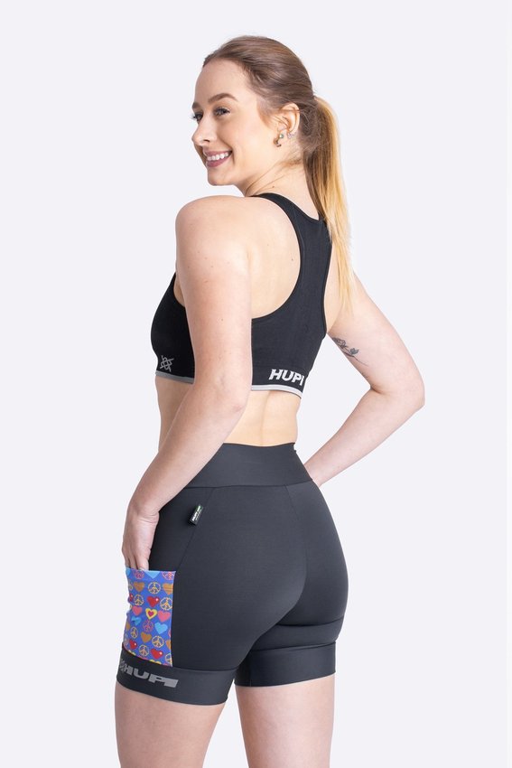 Bermuda de Compressão para Corrida HUPI Run Hippie Feminina Curta