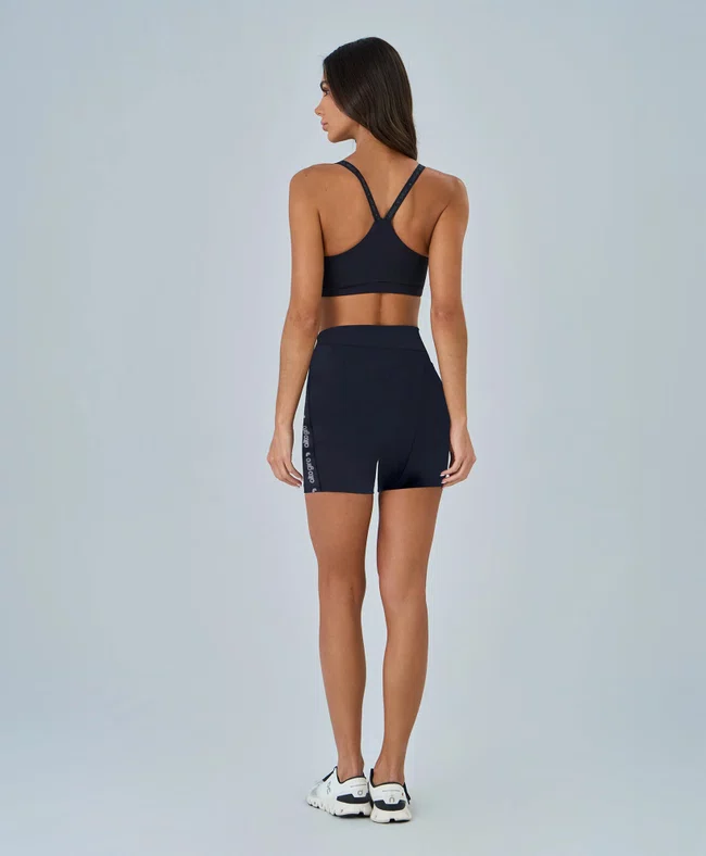 Bermuda Elástico Personalizado Alto Giro Feminina Azul