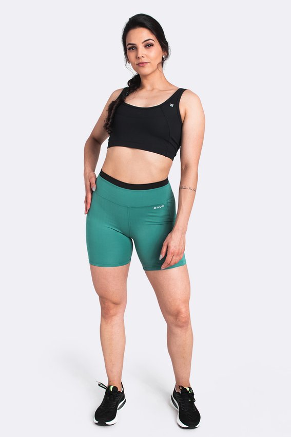 Bermuda Fitness Energi Feminina - Verde/Preto
