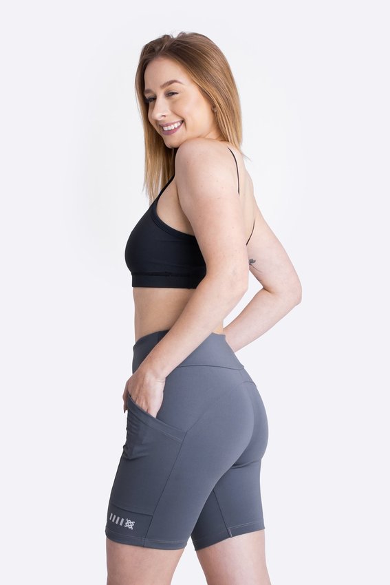 Bermuda HUPI Feminina Trainer Lift Cinza