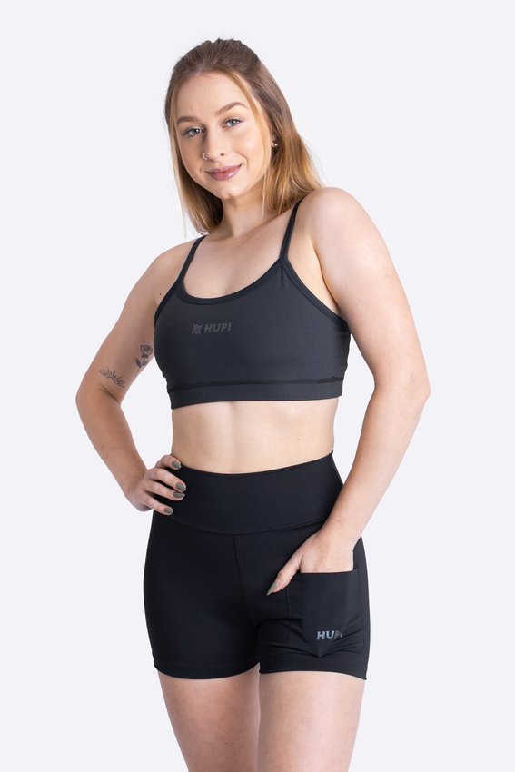 Bermuda HUPI Poliamida Curto Feminino Preto