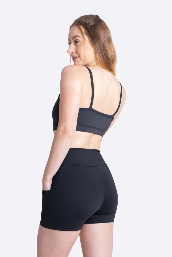 Bermuda HUPI Poliamida Curto Feminino Preto
