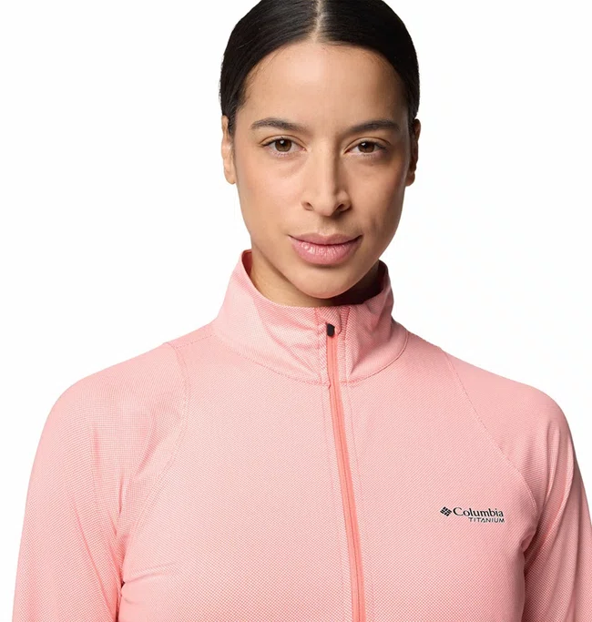 Camiseta Manga Longa Columbia Summit Valley Feminina Rosa