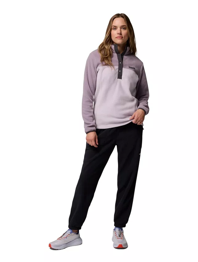 Jaqueta Fleece Columbia Feminina Benton Springs 1/2 Snap Pull Over II Lilás