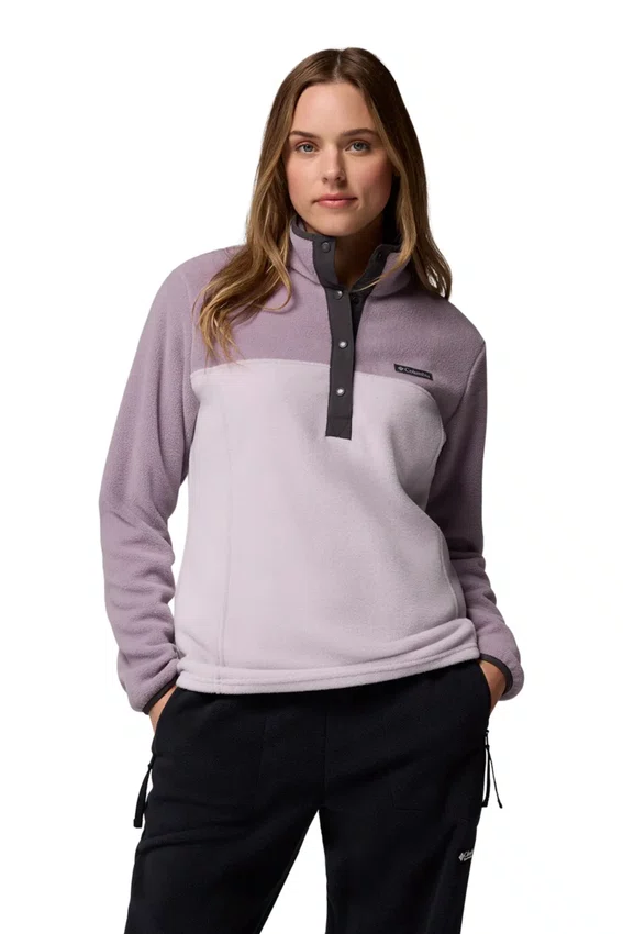 Jaqueta Fleece Columbia Feminina Benton Springs 1/2 Snap Pull Over II Lilás