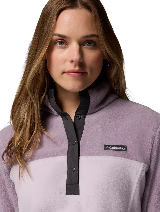 Jaqueta Fleece Columbia Feminina Benton Springs 1/2 Snap Pull Over II Lilás