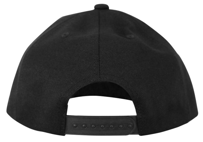 Boné HUPI Preto Bordado 3D Aba Reta