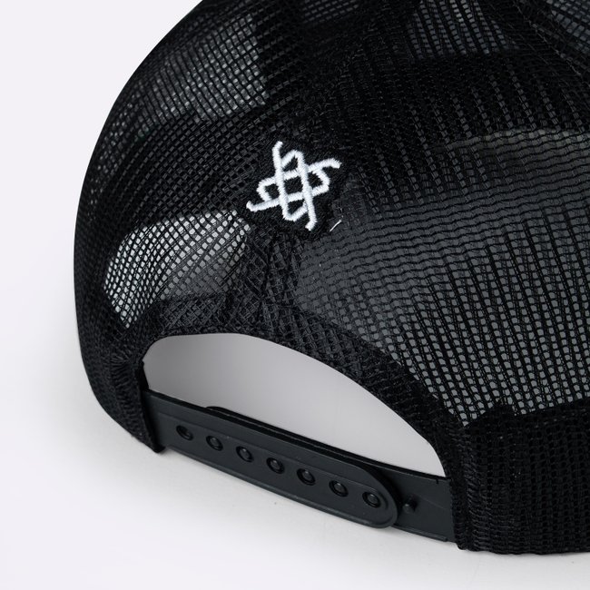 Boné HUPI Racing Preto/Branco Bordado